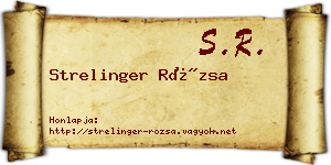 Strelinger Rózsa névjegykártya